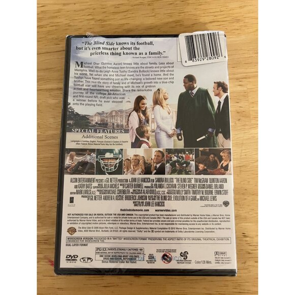 The Blind Side DVD 2009 Football Drama Movie Sandra Bullock New Sealed - Picture 2 of 5